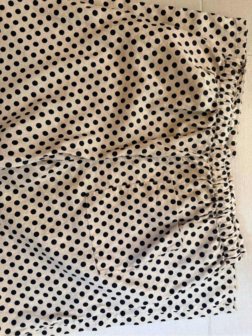 Beige Polka Dot Wide Leg Pants